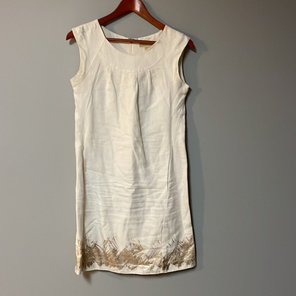 Michael Kors Ivory and Metallic Mini Dress